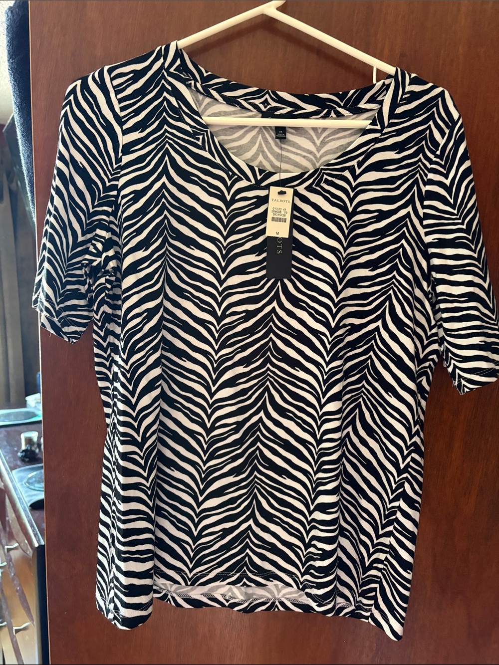 Talbots Zebra top Medium